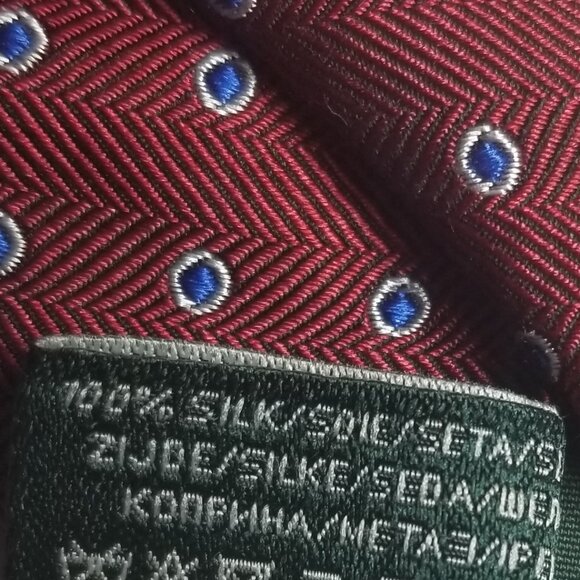 Lauren Ralph Lauren Men's Silk Burgundy Tie - Picture 4 of 7